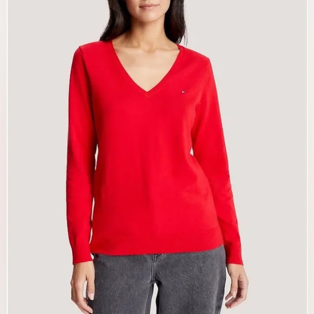 Tommy Hilfiger Cotton V-Neck Sweater